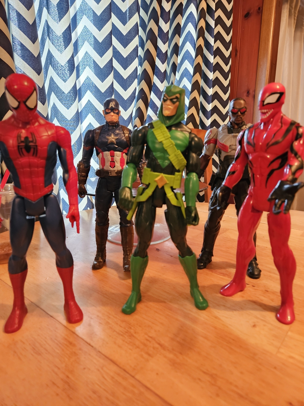 Marvel Green Archer Action Figure, Spiderman, Captain America Set
